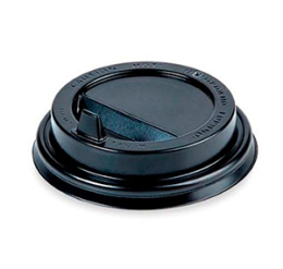 Крышка для стакана с закрытым питейником d-90 черная (1*100/10уп)