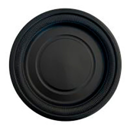 Тарелка круглая d-180 черная, кукурузный крахмал (1*50/10уп)