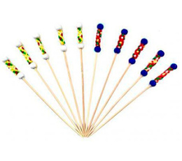 Пика "РИО" синий/белый 12см, бамбук (1*100/40уп)