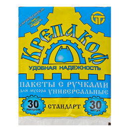 Мешок мусорный  30л. "Крепакоф" с ручками (1*30/50уп)																														