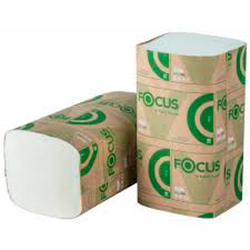 Полотенца V-сложения "Focus" Eco 1-сл, белые 200л (1/15)