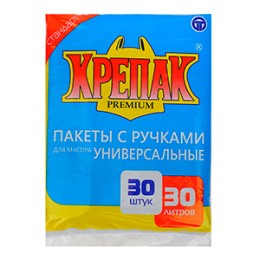 Мешок мусорный  30л. "Крепак" с ручками (1*30/50уп)