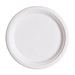 Тарелка плоская d-180 белая, целлюлоза (1*50/12уп)