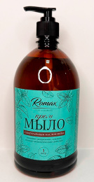 Крем-мыло "Romax" с натуральным маслом мяты 1л. (1/8)