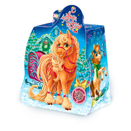 Подарок НГ "Лошадка с подарками" 800г (1/170)