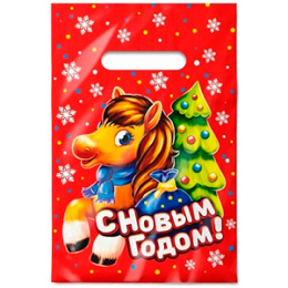 Пакет с вырубной ручкой НГ 20*30 "Жеребенок" (1*100)